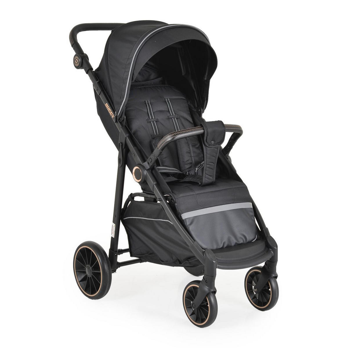 BUGGY Sommer schwarz Kinderbuggy, Sonnendach, EVA-Räder, verstellbar - Schwarz, Metall (95/58/110cm) - Moni