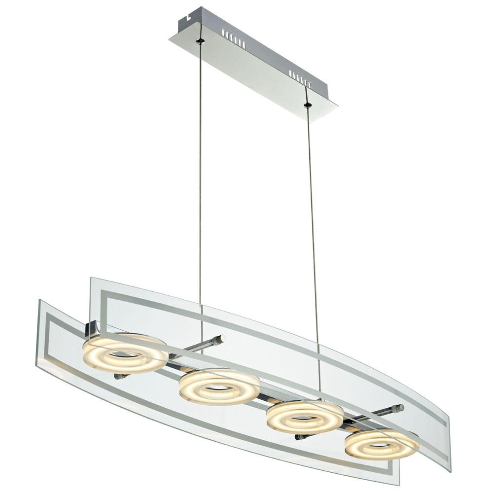 LED HÄNGELEUCHTE CORA Glas Silber - Silberfarben, Glas (23/80/150cm) - Esto