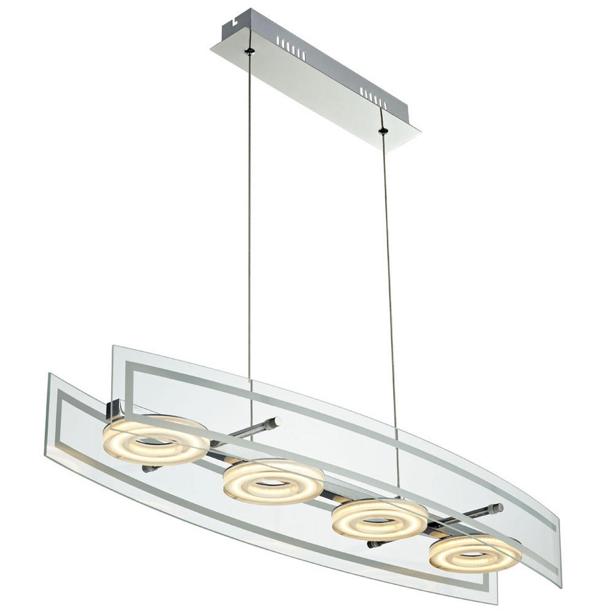 LED HÄNGELEUCHTE CORA Glas Silber - Silberfarben, Glas (23/80/150cm) - Esto