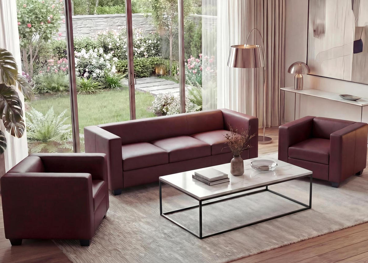 SOFAGARNITUR Rotbraun - Rotbraun, Textil (450/70/200cm) - MCW