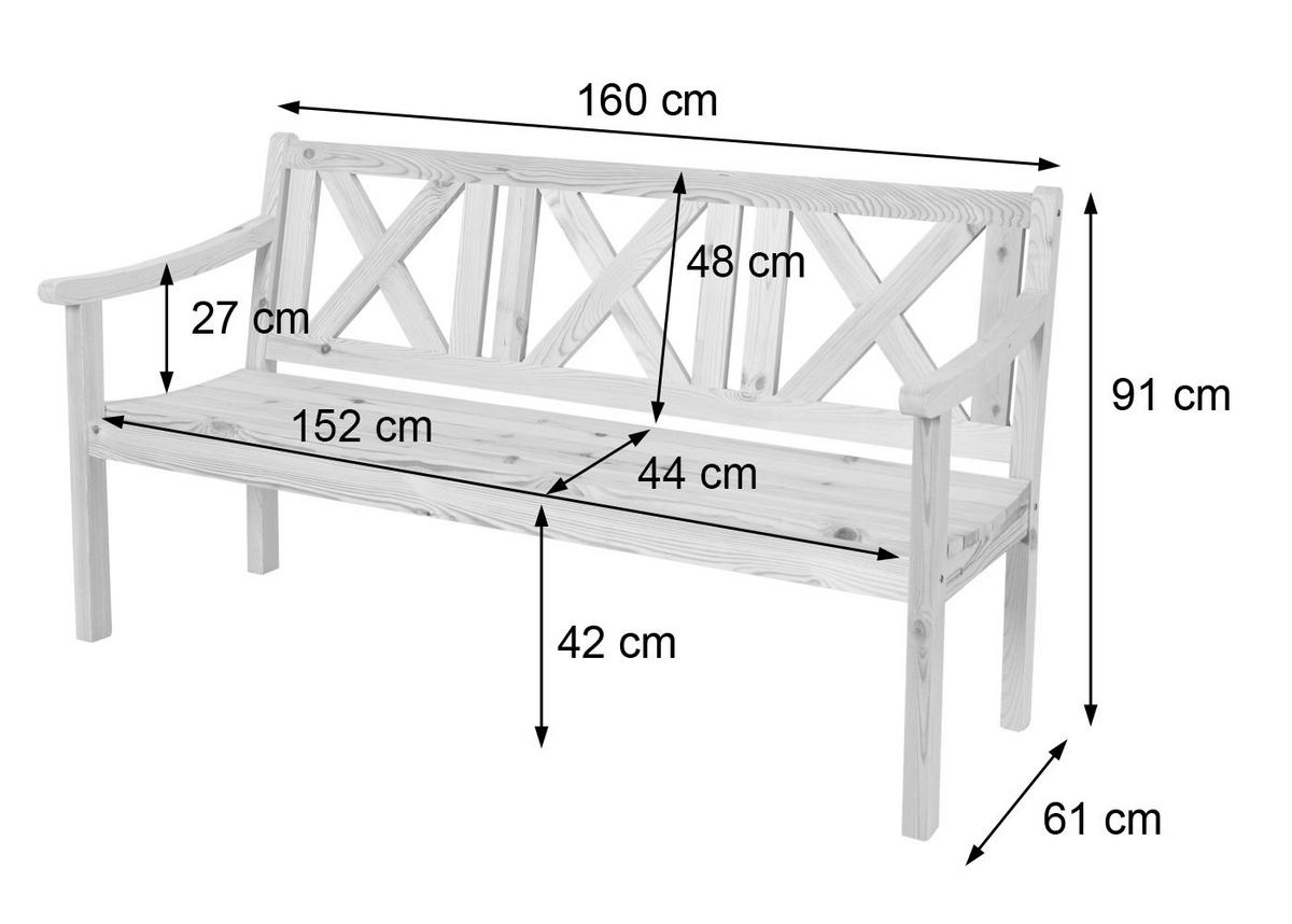 GARTENBANK Dunkelbraun - Dunkelbraun, Holz (160/91/61cm) - MCW