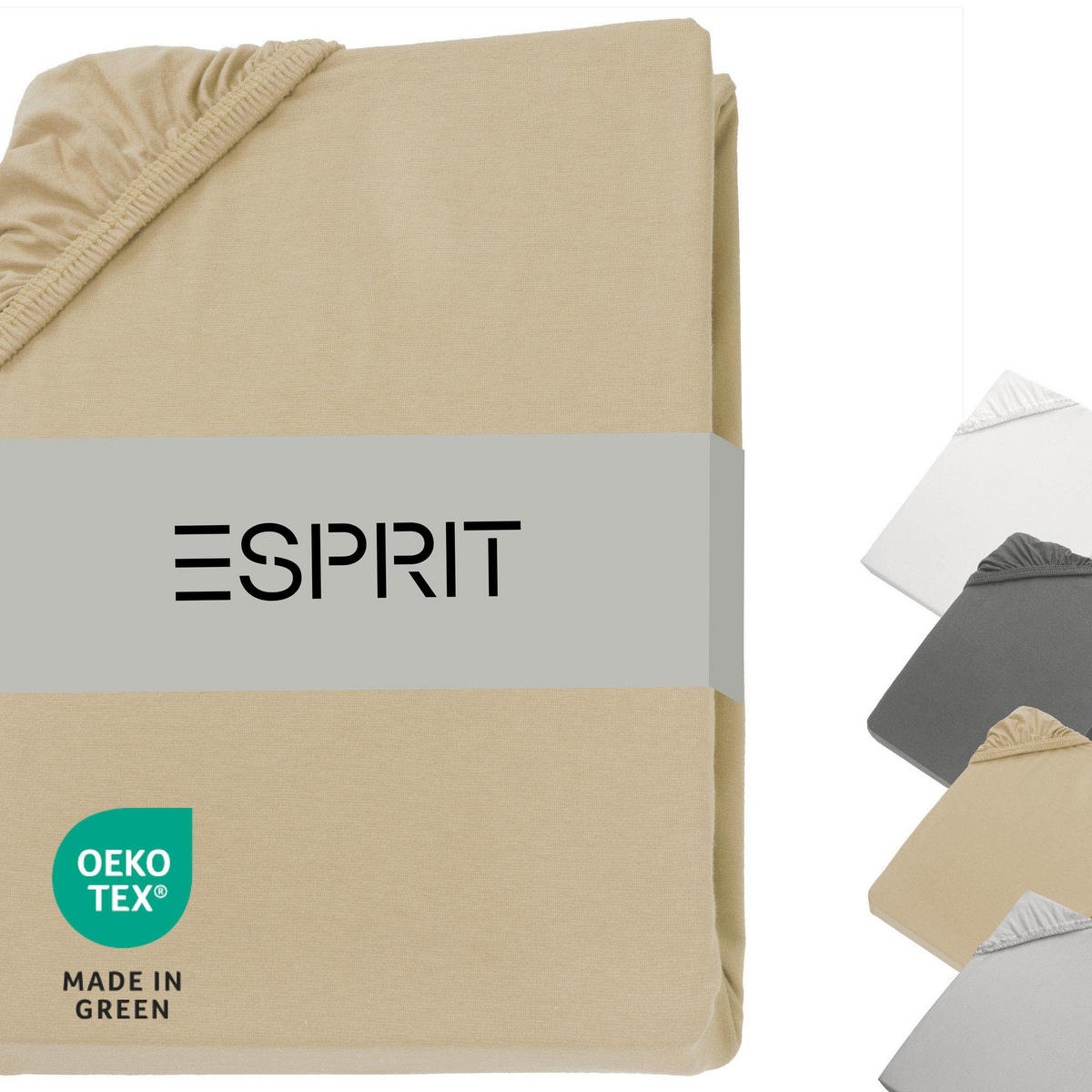 SPANNBETTLAKEN PREMIUM - Beige, Textil (150/200cm) - Esprit