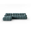 MODULARES-ECKSOFA links Bellis aus Samt petrol 4 Sitzplätze - Petrol, Textil (122/285cm) - Micadoni
