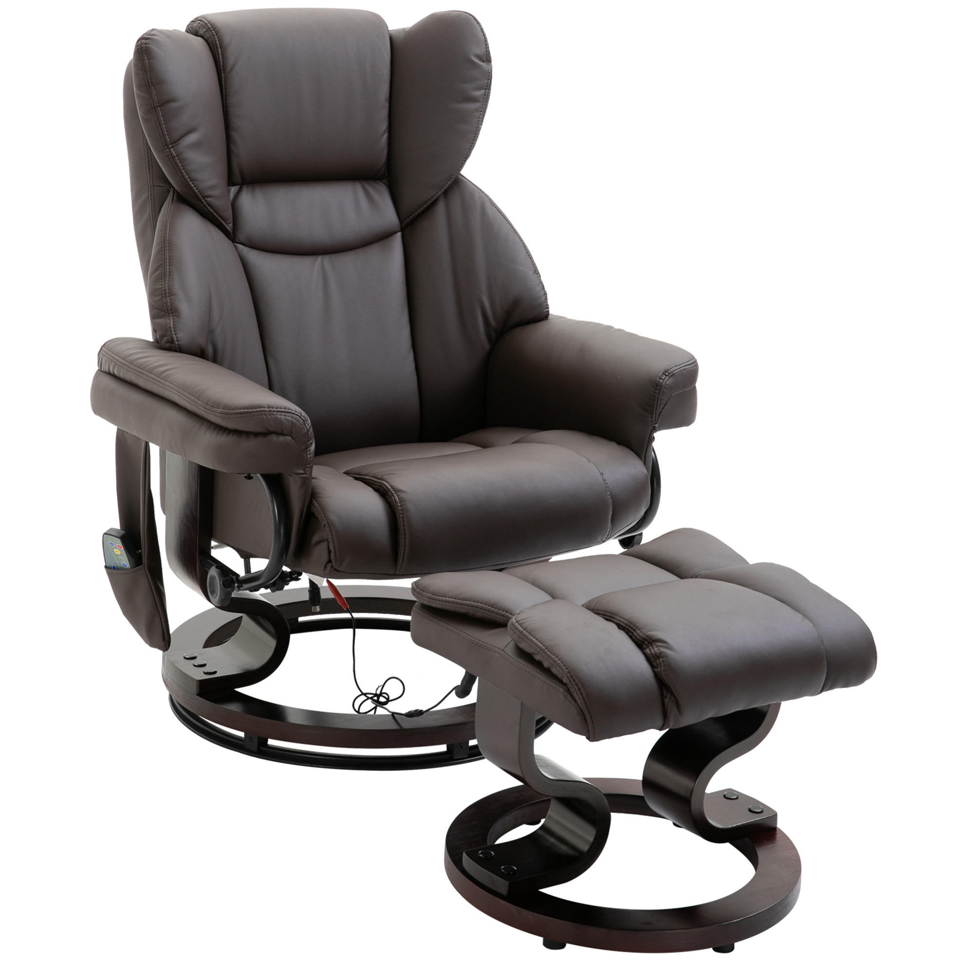 RELAXSESSEL 79/82/101 cm in Braun mit Massagefunktion und Fußhocker - Braun, Kunststoff (82/101/79cm) - Flora Grace