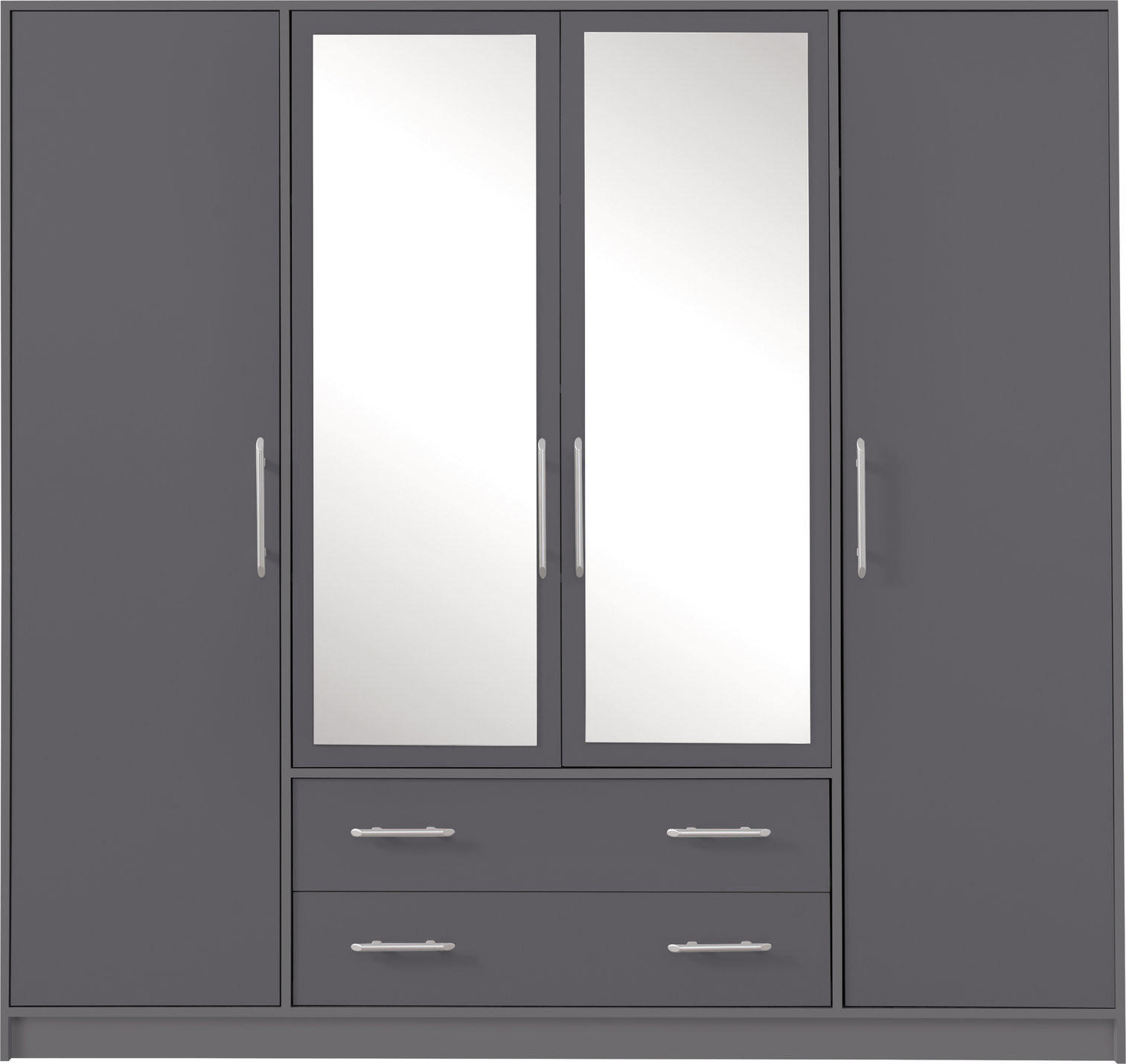 DREHTÜRENSCHRANK VANO 200/190/56cm 4-türig Anthrazit - Anthrazit, Holzwerkstoff (200/190/56cm) - MASSENO