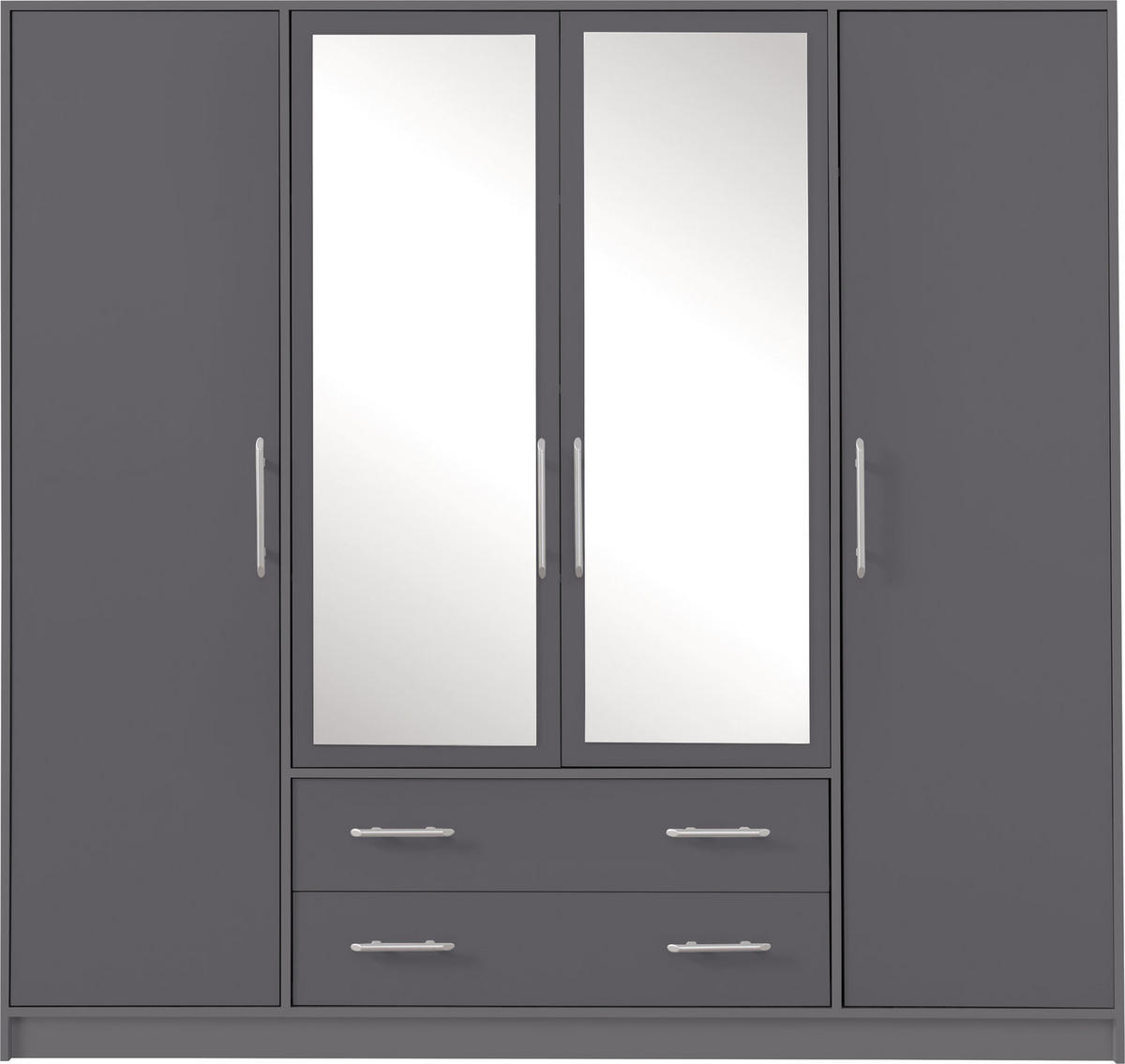 DREHTÜRENSCHRANK VANO 200/190/56cm 4-türig Anthrazit - Anthrazit, Holzwerkstoff (200/190/56cm) - MASSENO