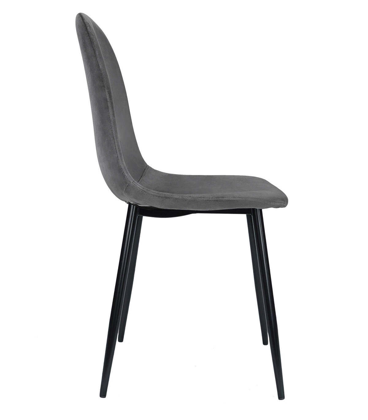 ESSZIMMERSTUHL Caya (4er-Set) - Schwarz/Grau, Textil/Metall (45/88/51cm) - Home Collective