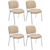BESUCHERSTUHL 4er Set Stoff creme - Creme, Textil/Metall (54/79/64cm) - CLP