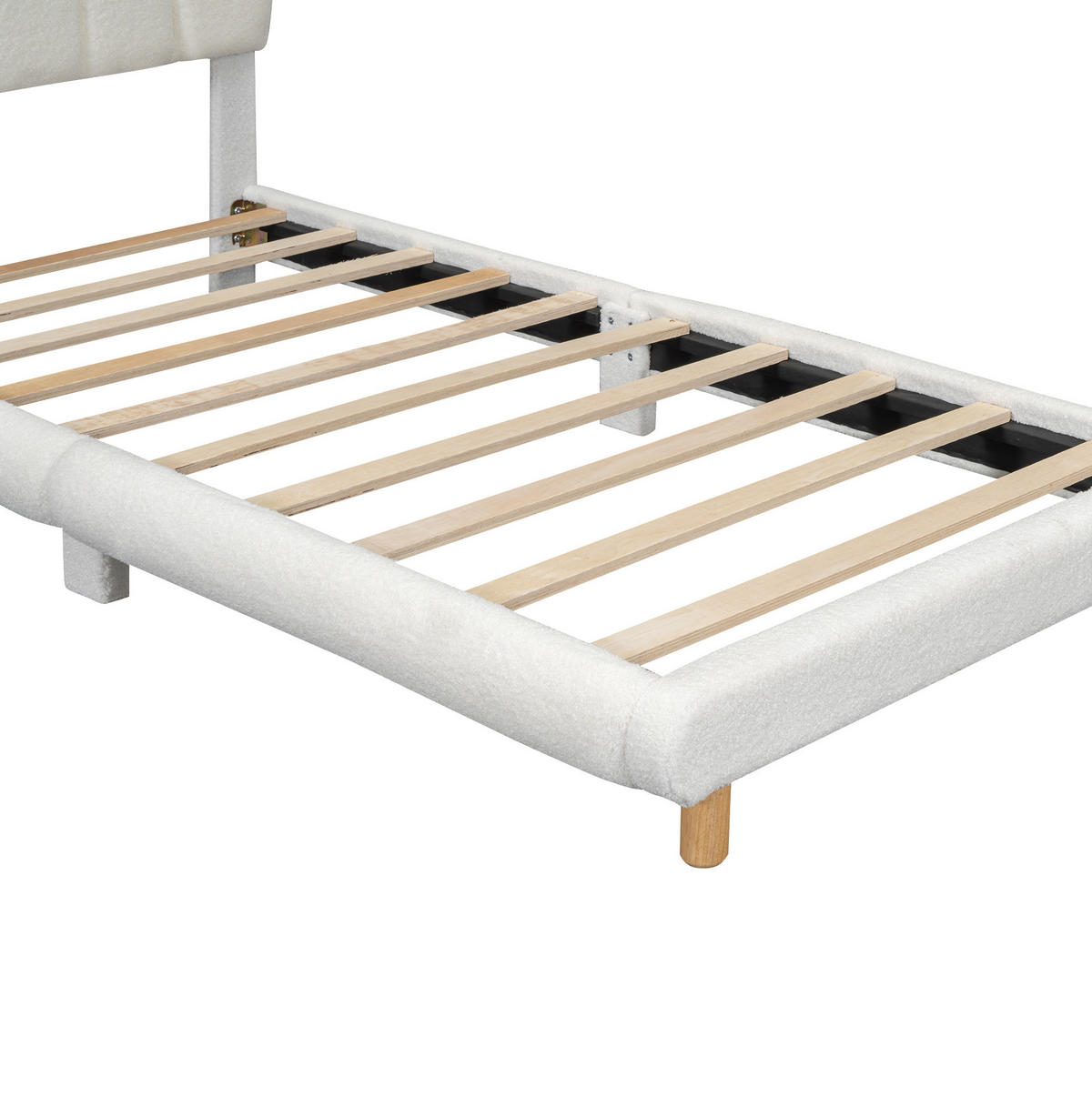 DETSKÁ posteľ 90/200 cm biela s mäkkým kvetinovým čelom z plyšu a MDF - biela, textil (90/200cm) - OKWISH