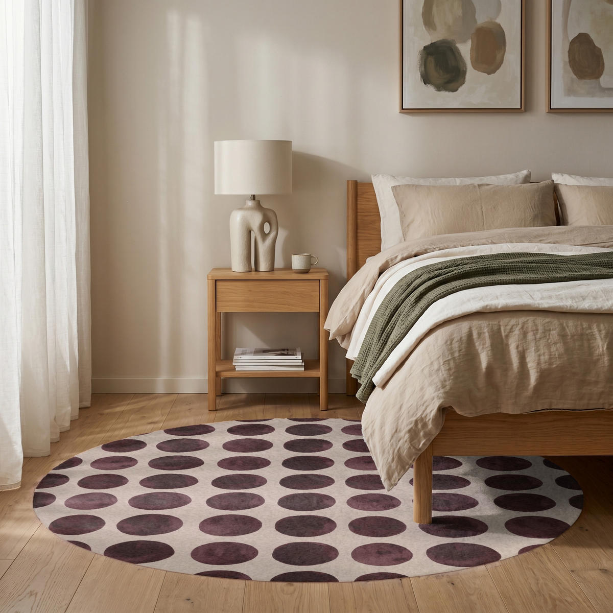 KOBERCE - Bodky - Vzor - Hnedý - 150x150 cm - tmavohnedá, textil/plast (150/0.4cm) - OnlyWow