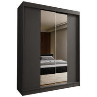 SCHWEBETÜRENSCHRANK LUCENZA 150/216/61 cm 2-türig mit Spiegel Grau - Grau, Holzwerkstoff (150/216/61cm) - MASSENO