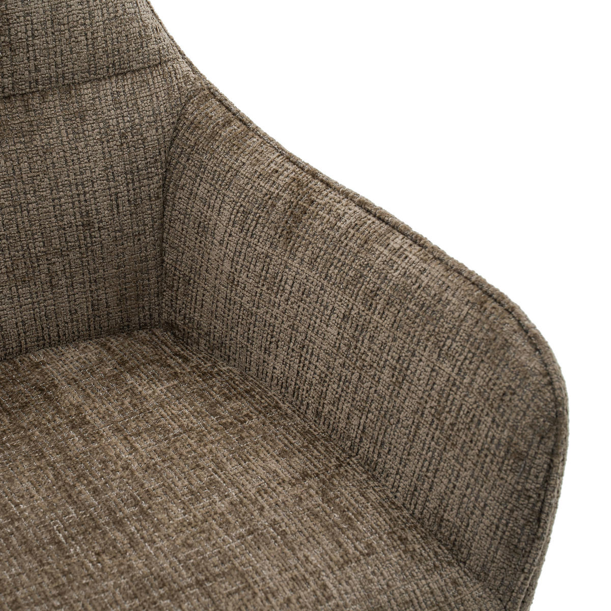 STUHL QUATTRO drehbar gepolsterter mit Steppung - braun - Chenille - Schwarz/Braun, Textil/Metall (58/86/60cm) - NEW HOME