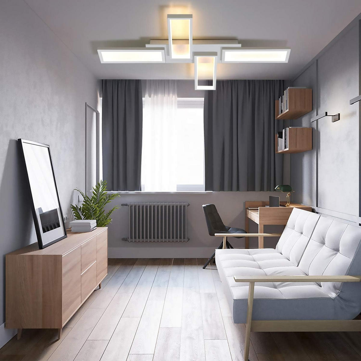 LED DECKENLEUCHTE Creglingen 82.7/54.5/5.6 - Weiß, Metall (82.7/54.5/5.6cm) - Nettlife