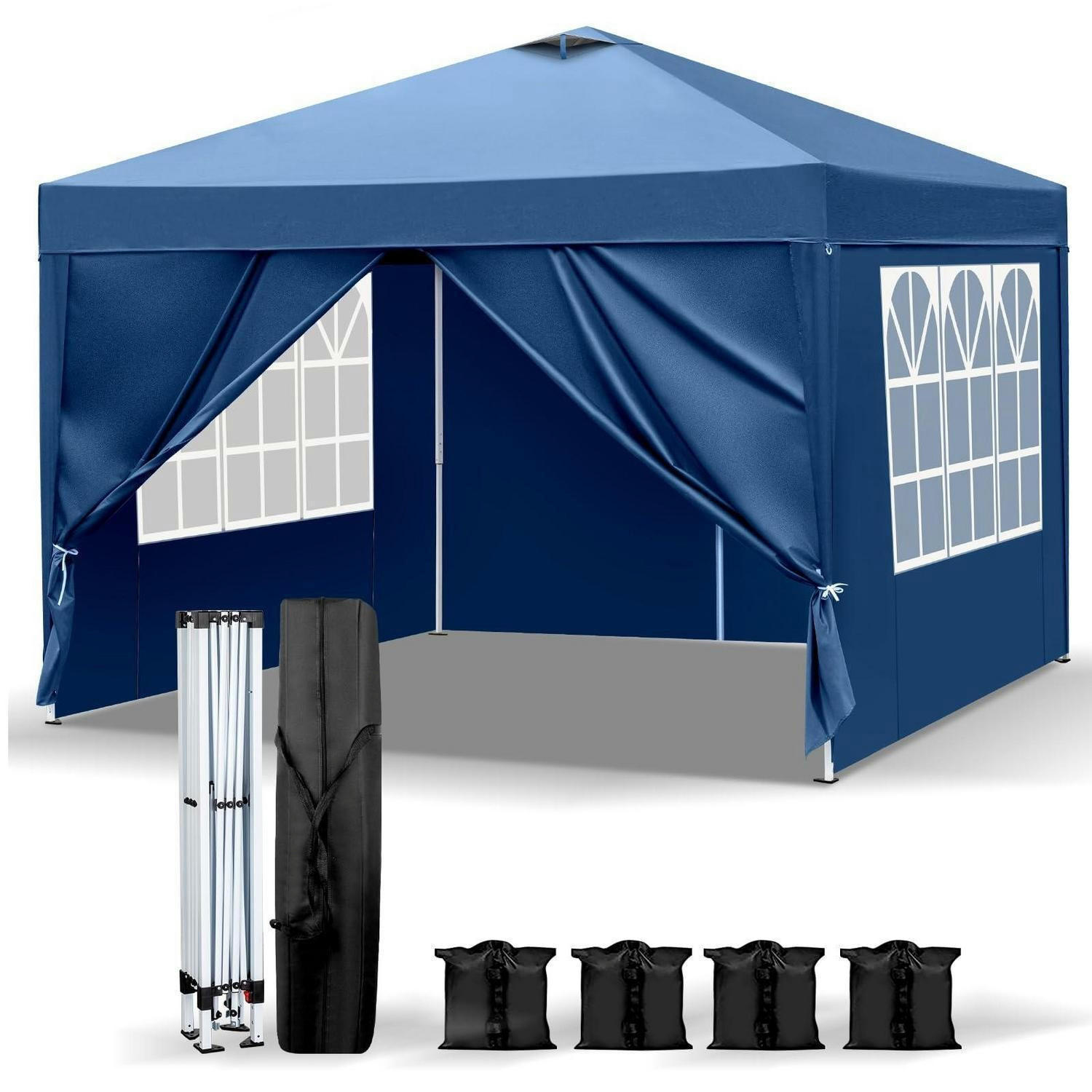 FALTPAVILLON 3 x 3 m Blau UV-Schutz 50+ Wasserdicht - Blau, Textil (300/255/300cm)