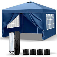 FALTPAVILLON 3 x 3 m Blau UV-Schutz 50+ Wasserdicht - Blau, Textil (300/255/300cm)