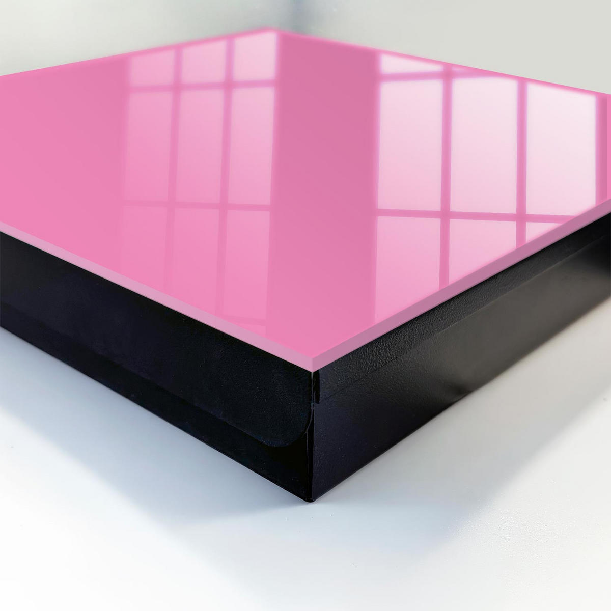 SCHLÜSSELBOX Schwarz 30x30 cm- Türöffnung nach rechts - Kühles Rosa - Pink, Metall (30/30/5cm) - TULUP