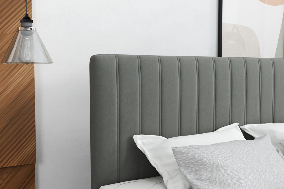 BOXBETT Sydney 140x200 Grau - Grau, Textil/Metall (140/200cm) - VLR BEDS