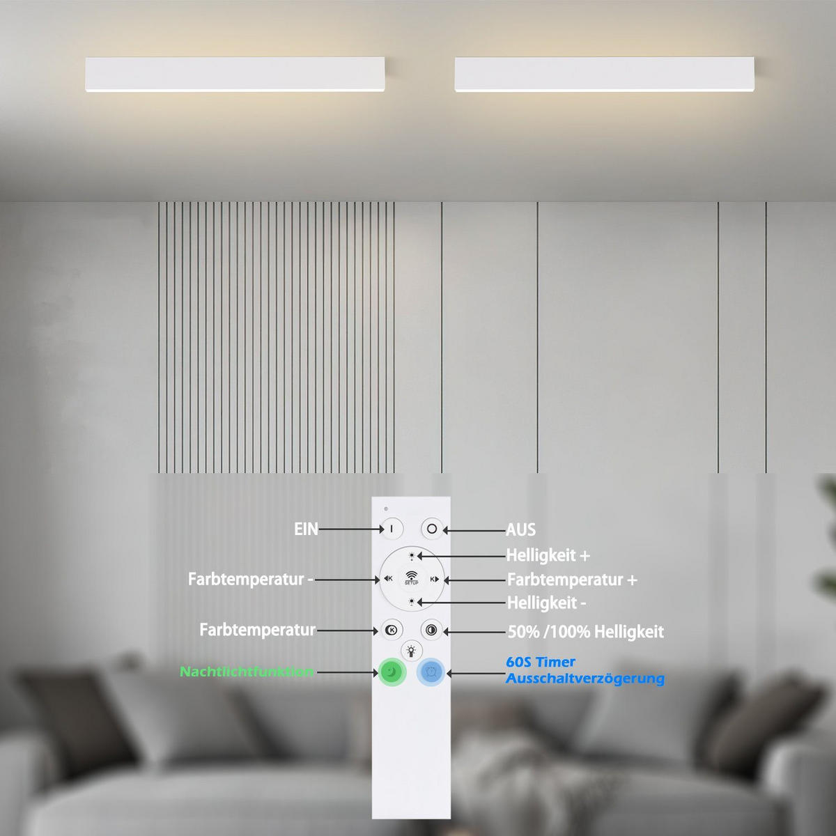 LED-DECKENLEUCHTE Werner 54/4/6 cm - Weiß, Metall (54/4/6cm) - Nettlife