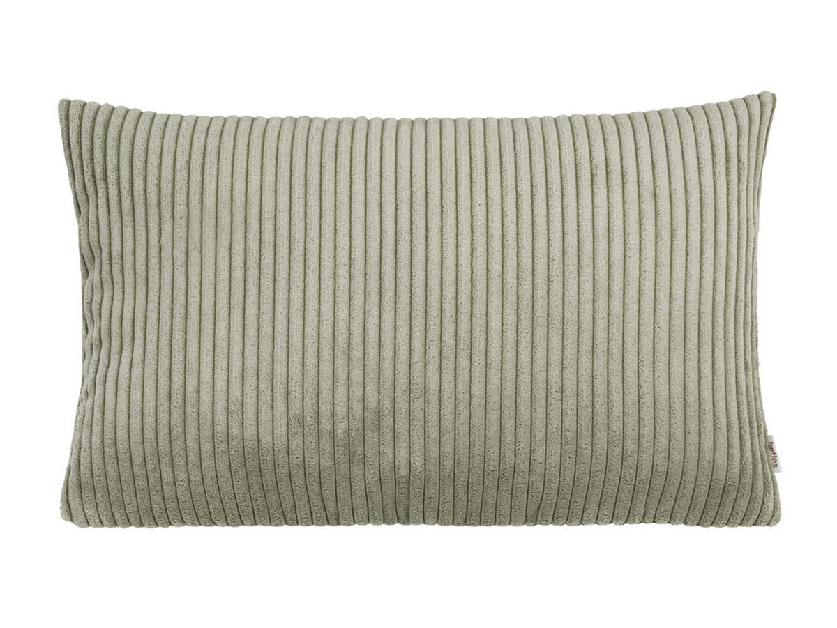 KISSENHÜLLE HYggelig No.2 Block Cord-Samt taupe-grau 50/30 cm - Greige, Textil (30/50cm) - beties Heimtextil