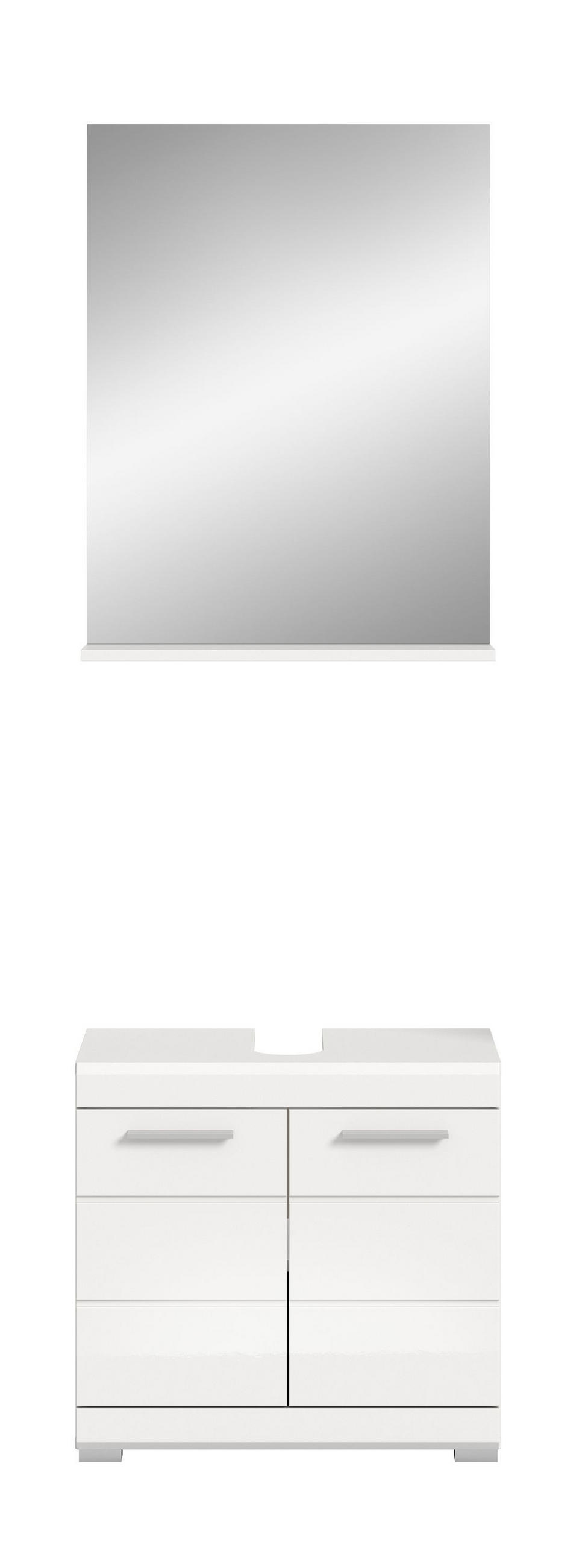 BADKOMBINATION 2tlg. Scout Bad in weiß Nachbildung und weiß hochglanz B/H/T: 60x191x34 cm - Weiß, Holz (60/191/34cm)