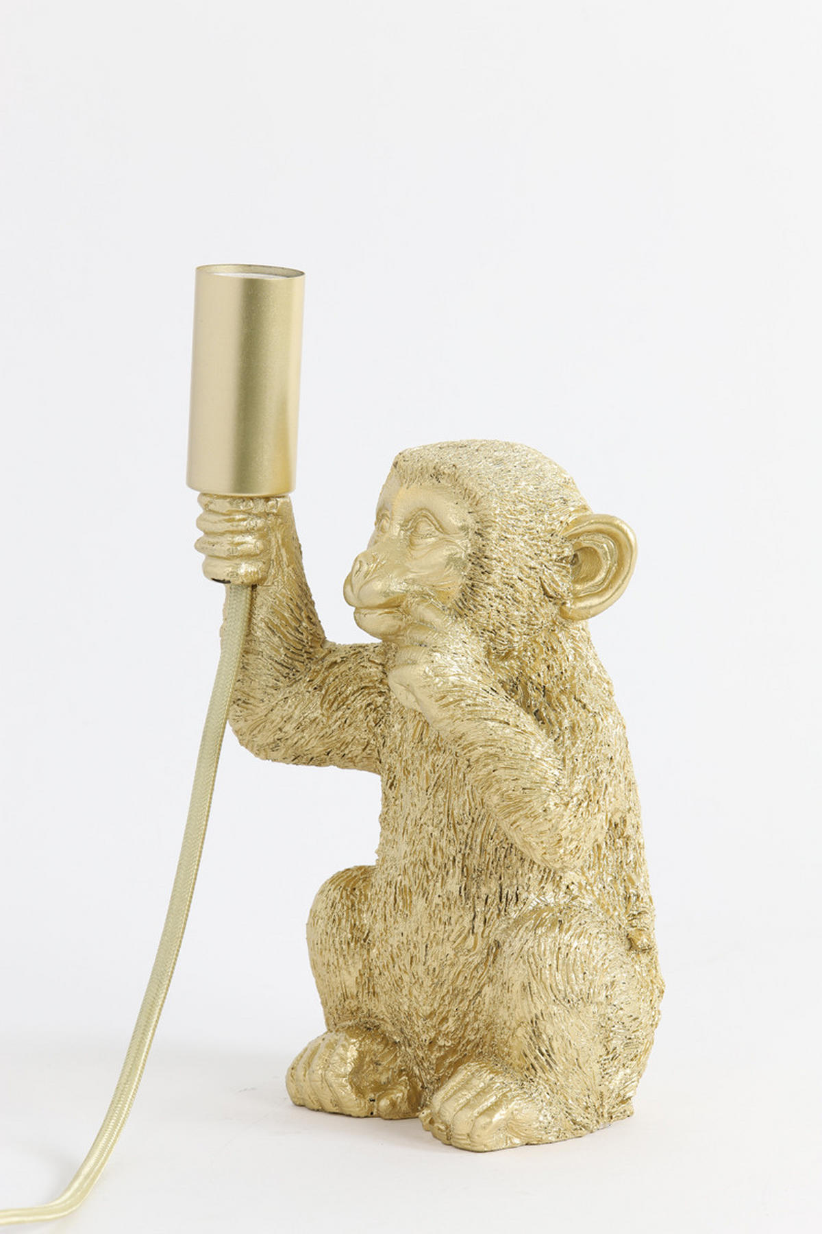 TISCHLAMPE Affe Gold 13/12,5/23,5 cm - Goldfarben, Kunststoff (13/12.5/23.5cm) - Light & Living
