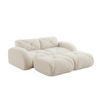 2-SITZER Sofa 204x171x76 cm aus Chenille-Stoff rahmenlos modular, weiß - Weiß, Textil (171/76/204cm) - Luhomfu