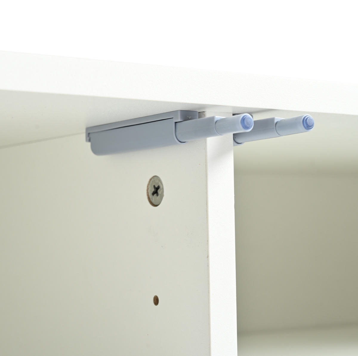 TV-LOWBOARD aus MDF und Spanplatte 190x38x48 cm Weiß mit 4 Türen, 8 Fächern und goldfarbenen Beinen - Weiß, Holzwerkstoff (190/48/38cm) - IVMEU