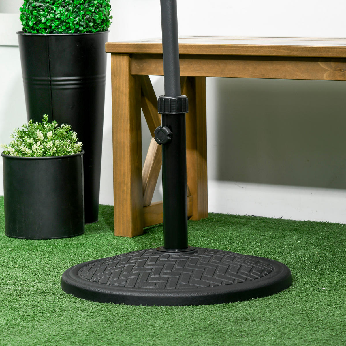 SCHIRMSTÄNDER Schwarz Ø 46 cm - Schwarz, Metall (46/46cm) - PANGIVO