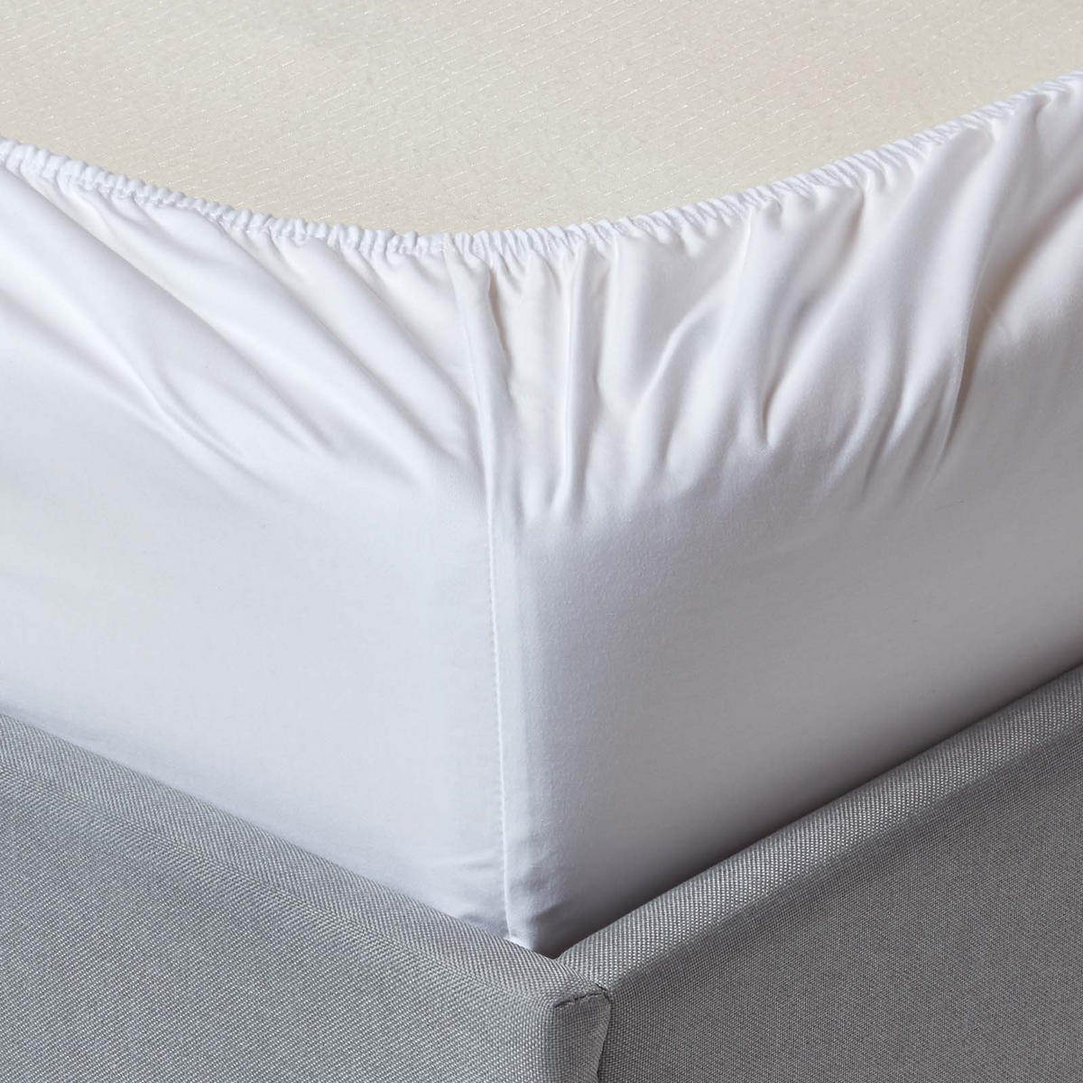 PERKAL-SPANNBETTLAKEN, Ägyptische Baumwolle, Fadendichte 1000 - Weiß, Textil (100/200cm) - Homescapes
