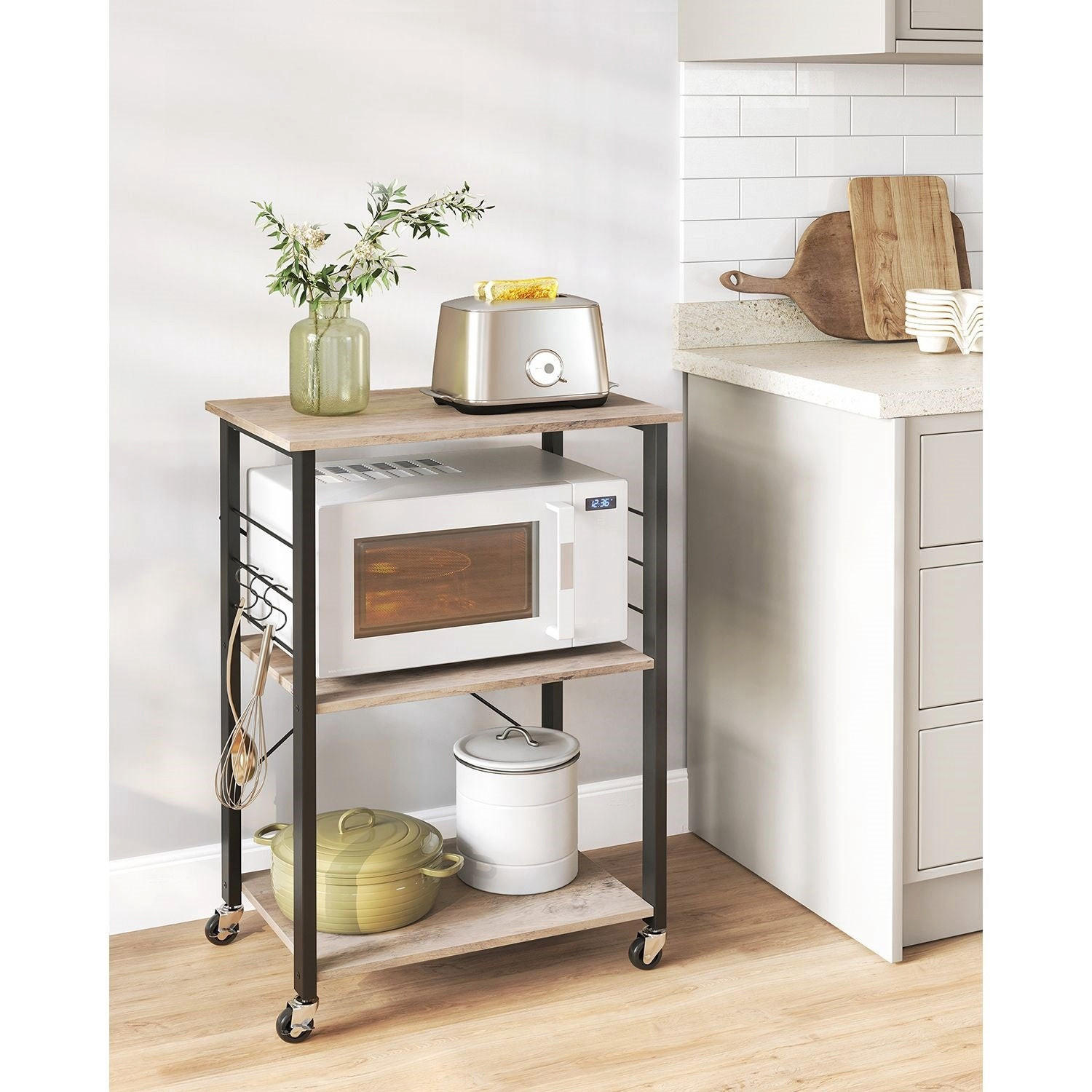 KÜCHENREGAL LISBON - Schwarz, Holzwerkstoff (60/89/40cm) - Hansiro
