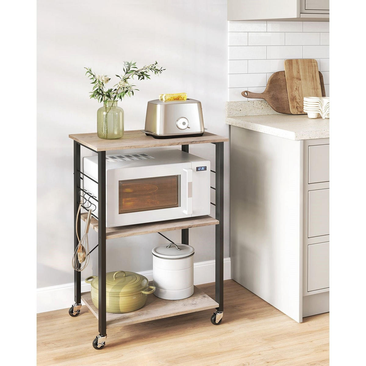 KÜCHENREGAL LISBON - Schwarz, Holzwerkstoff (60/89/40cm) - Hansiro