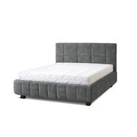 POLSTERBETT Reta 160x200 in Plüsch Cement Green Gray - Graubraun, Holz (160/200cm) - Letti Moderni