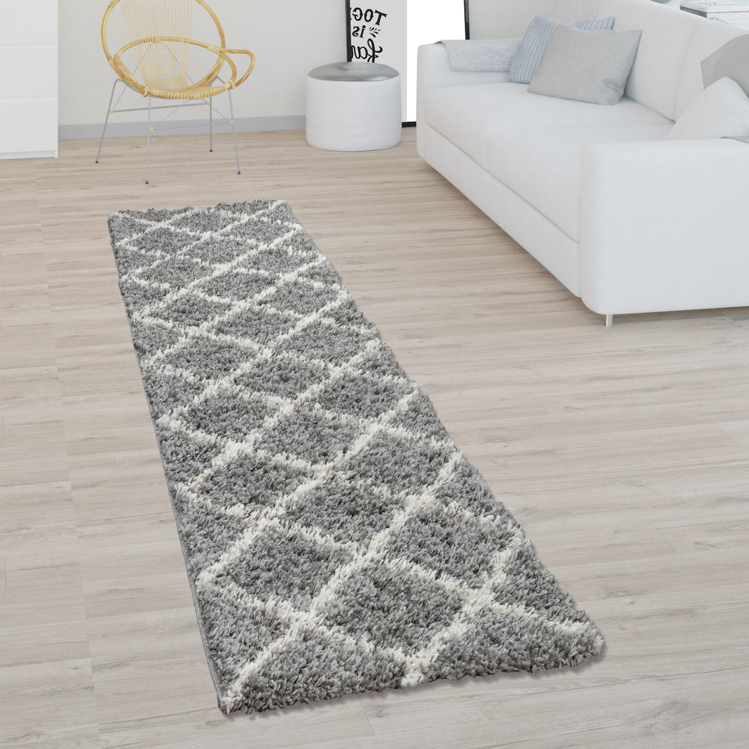 HOCHFLORTEPPICH 60/100 cm Kalmar 441 - Grau, Textil (60/100cm) - Paco Home