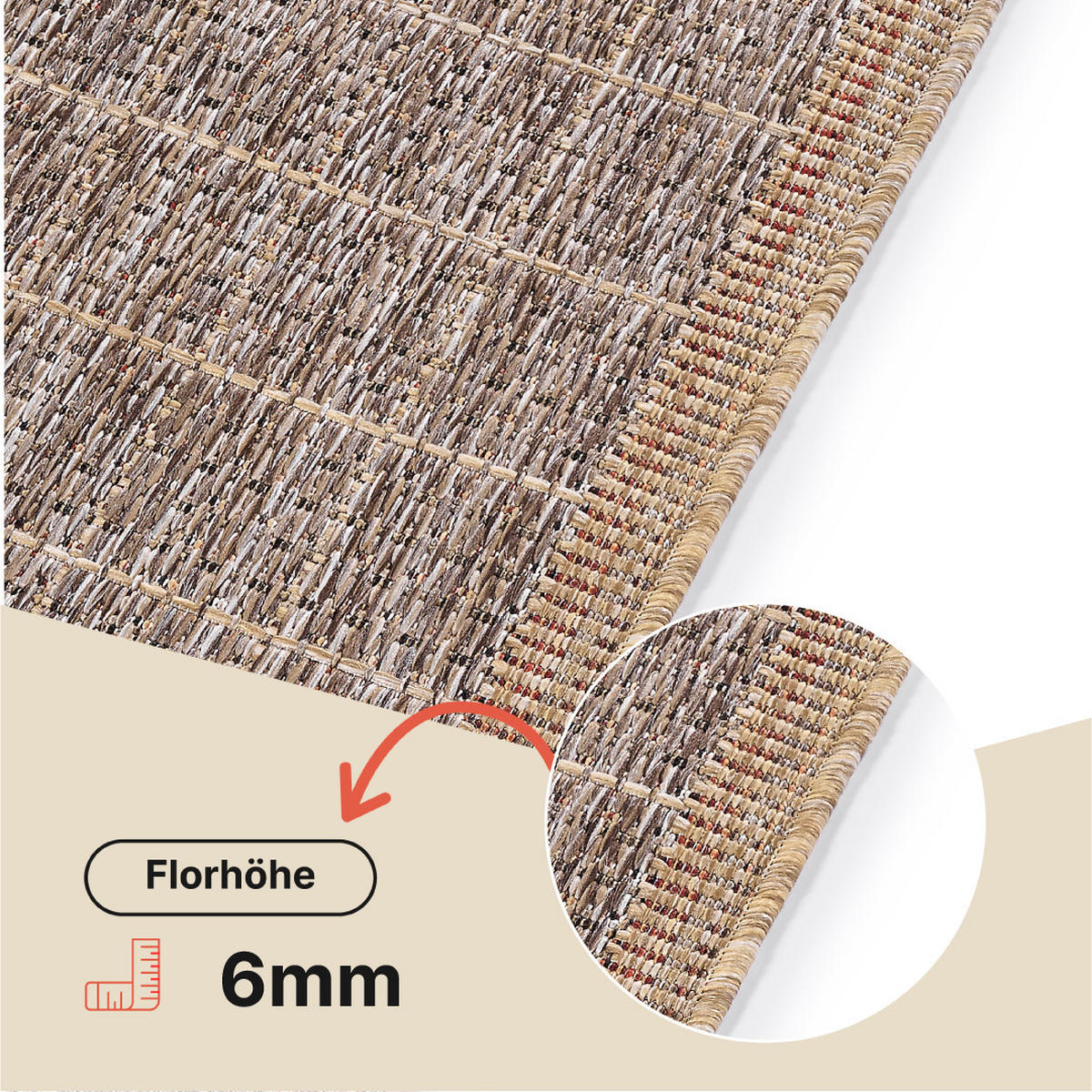 TEPPICH YUCANA Beige Outdoor Flachgewebe 200/300 cm - Beige, Textil (200/300cm) - Tapiso