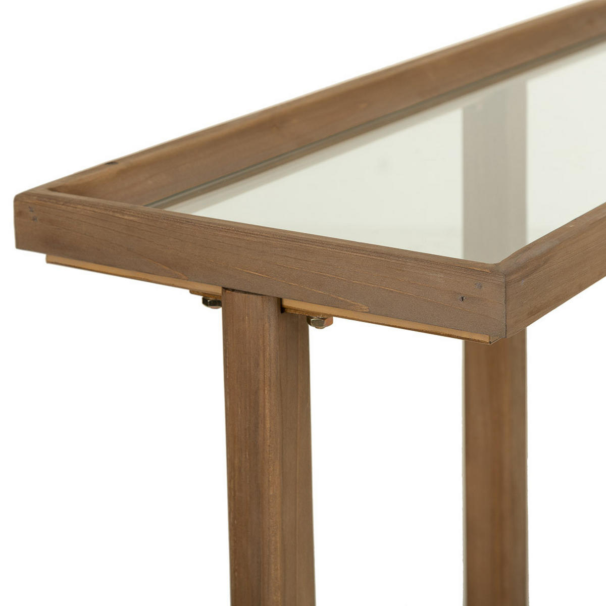 KONSOLENTISCH aus Holz und Glas, 120x33x75cm - Braun, Holz (33/120/75cm) - Wanderlust
