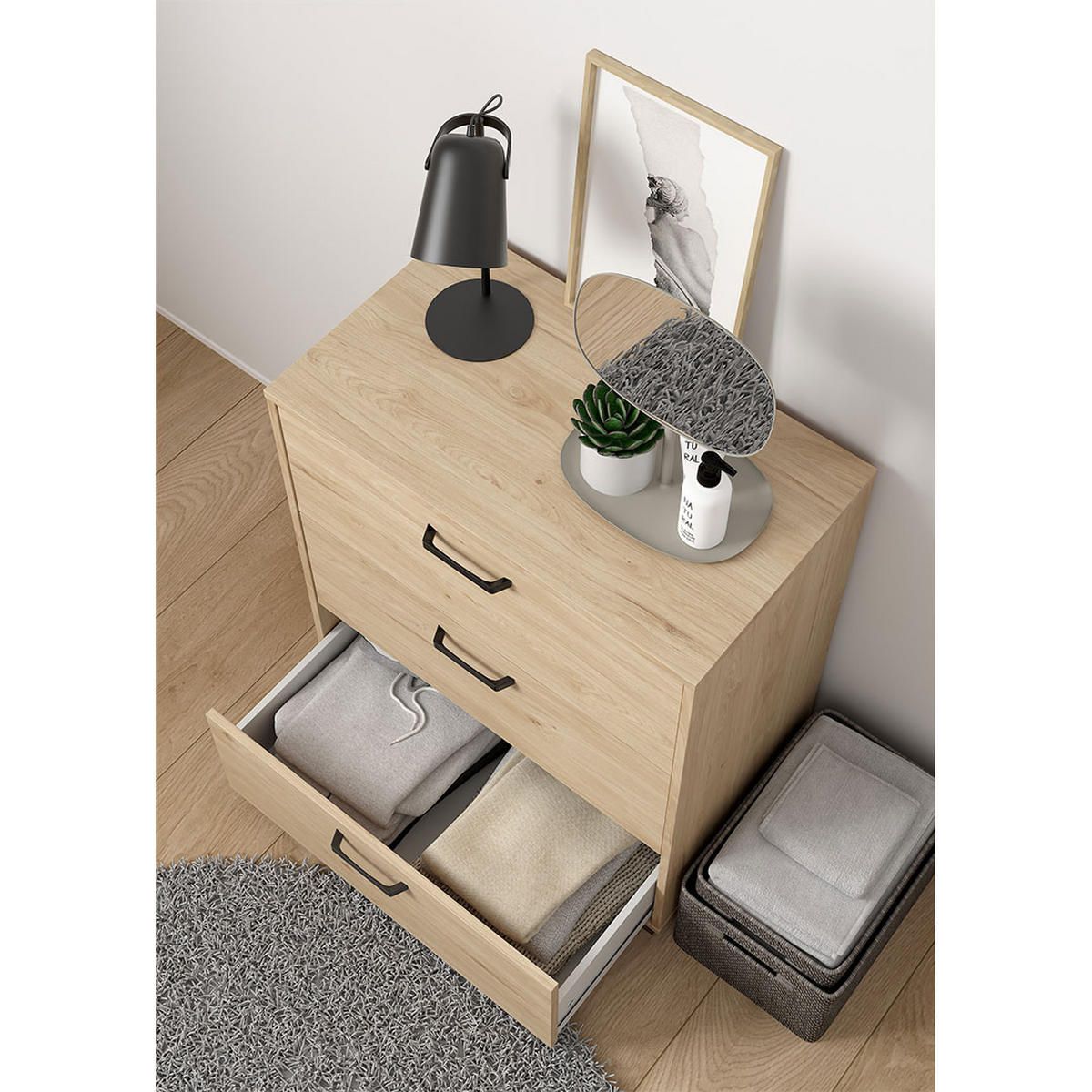 KOMMODE, Sofia, Eiche, Holzwerkstoff, 71 x 40 x 83 cm - Eichefarben, Holzwerkstoff (71/83/40cm) - ebuy24