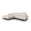 ELEKTRISCHES-ECKSOFA links Alyse aus strukturiertem Stoff leichtes beige 5 Sitzplätze - Beige, Textil (188/295cm) - Micadoni