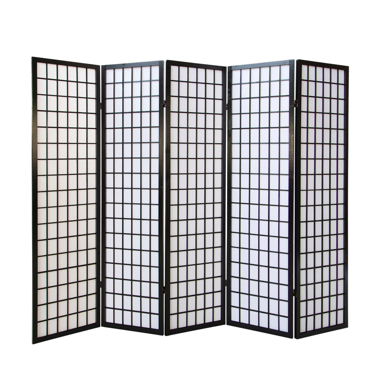 Homestyle4u Paravent Schwarz 220x175x2 cm