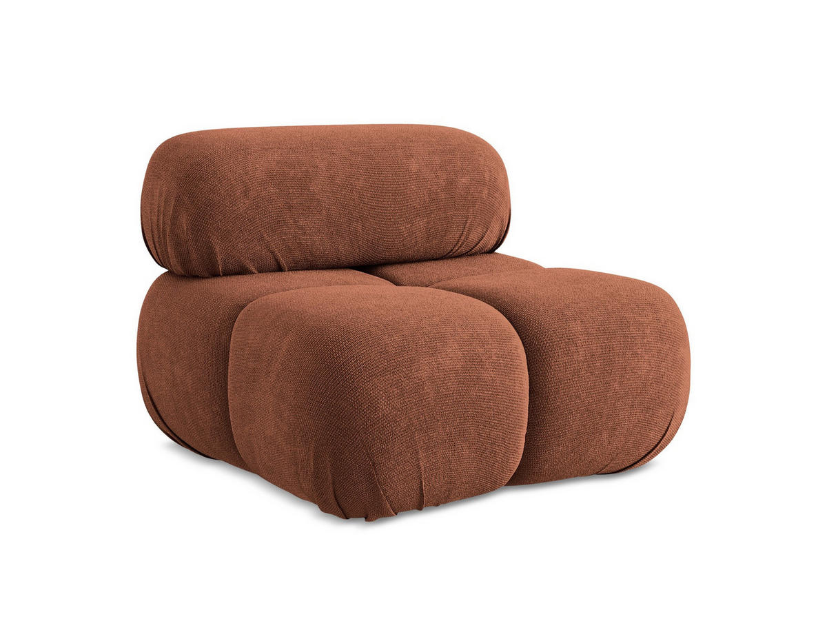 SESSEL Chenille Stoff Orange - Terra cotta/Schwarz, Kunststoff/Textil (96/70/95cm) - Makamii