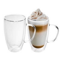 KAFFEEGLAS 400 ml (2er-Set) - Transparent, Glas - Intirilife