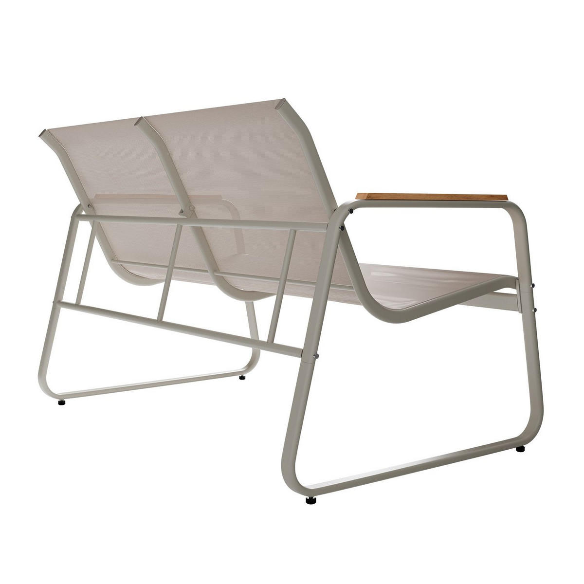 GARTENMÖBELSET Genua mit Armlehnen 4-tlg. Sand - Beige, Metall - Juskys