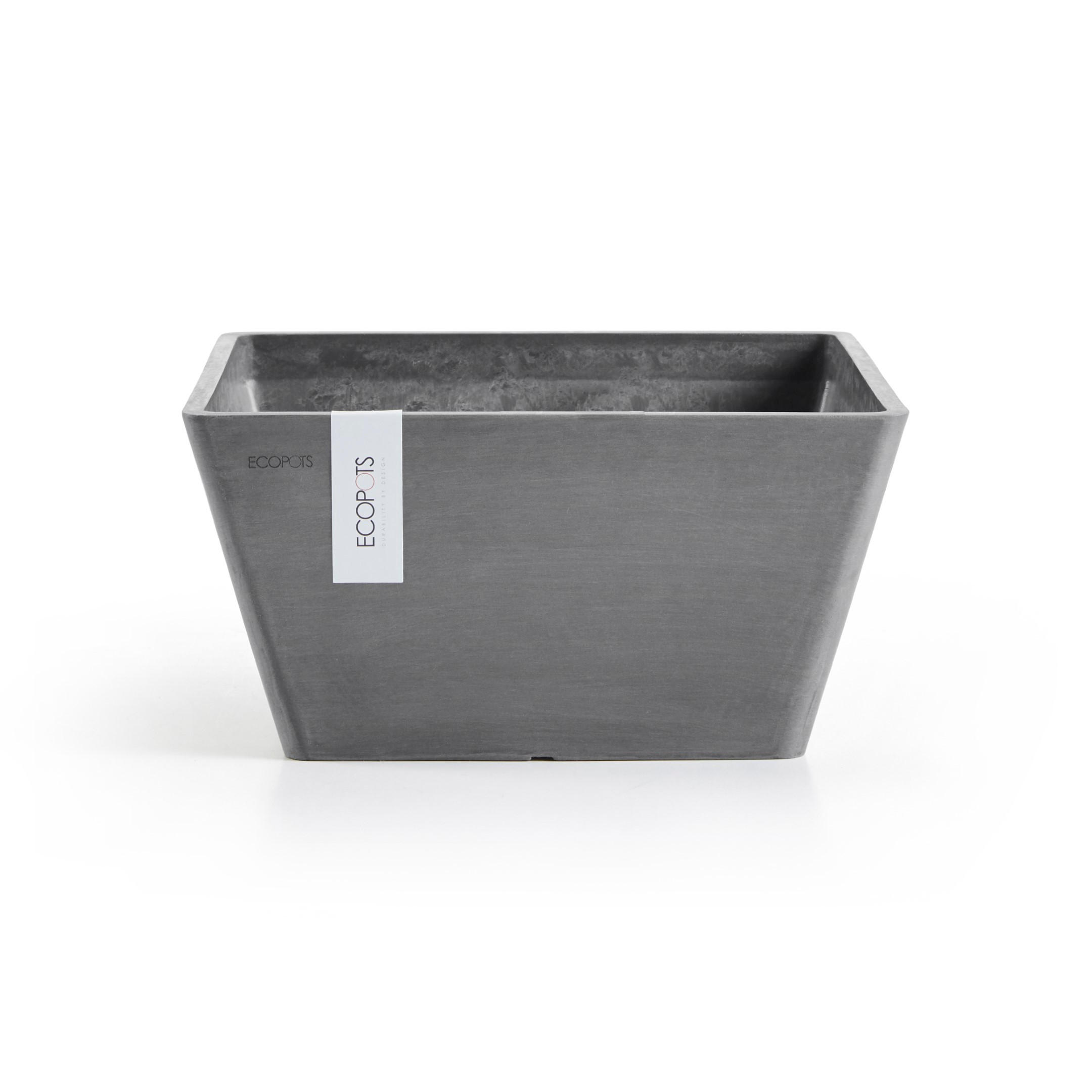 BLUMENTOPF Berlin 25,5/25,5/13 cm Grau - Grau, Kunststoff (25.5/13cm) - Ecopots