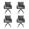 ESSZIMMERSTUHL 4er Set Drehstuhl Samt Grau Lordosenstütze - Grau, Textil (59.5/88/65cm) - FLIEKS