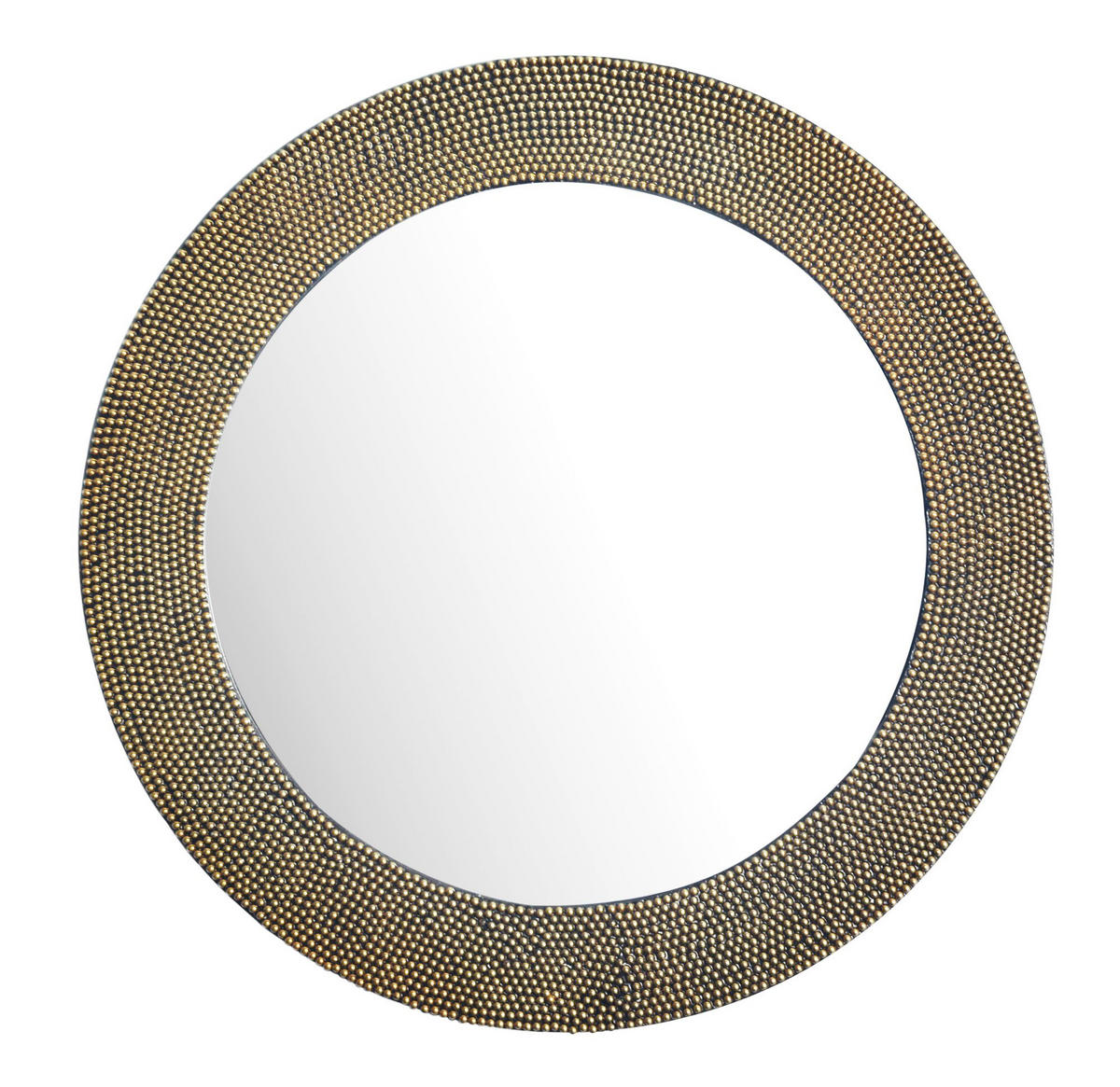 WANDSPIEGEL Rund Metall Gold 60 cm Mit Perlenrahmen - Goldfarben, Glas (60/60/3cm) - KADIMA DESIGN