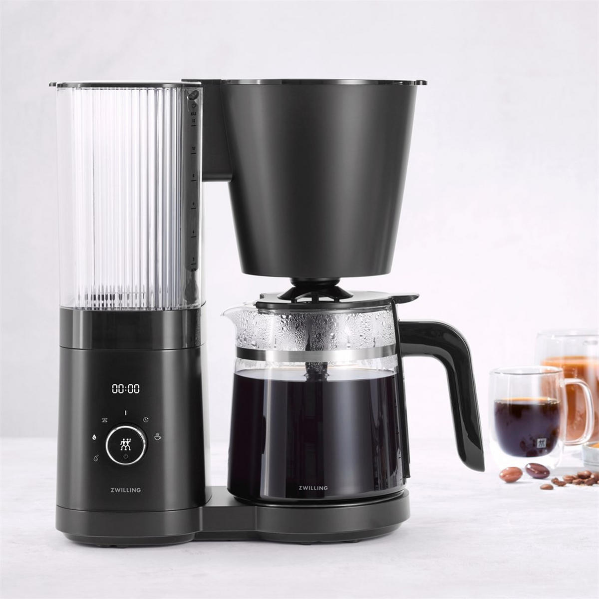 ZWILLING ENFINIGY Filterkaffeemaschine mit 1.5l Glaskanne, Schwarz - Schwarz, Kunststoff (32/35/15cm) - Zwilling