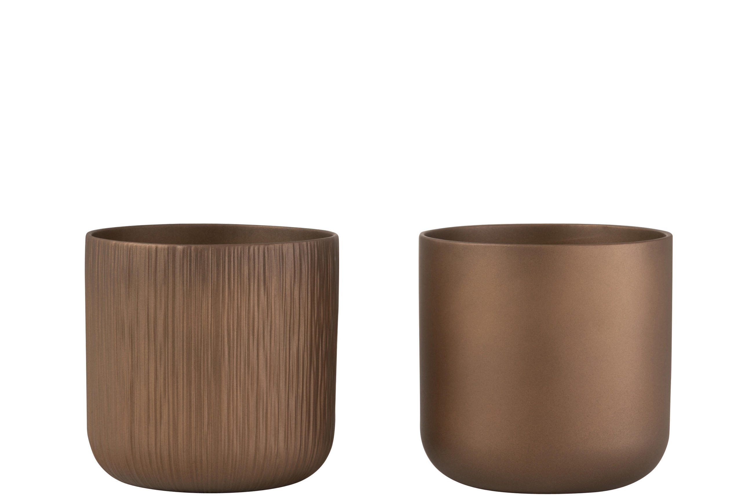 BLUMENTOPF GEN - Keramik - Gold/Kupfer - XL - 2er Set - Ø 21 cm - Kupferfarben, Keramik (21/20.5cm) - J-Line