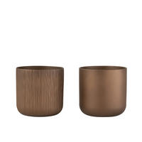 BLUMENTOPF GEN - Keramik - Gold/Kupfer - XL - 2er Set - Ø 21 cm - Kupferfarben, Keramik (21/20.5cm) - J-Line
