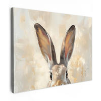 LEINWANDBILD Hase - Ohren - Braun Wandbild 40x30 cm - Beige, Textil (40/30cm) - MuchoWow