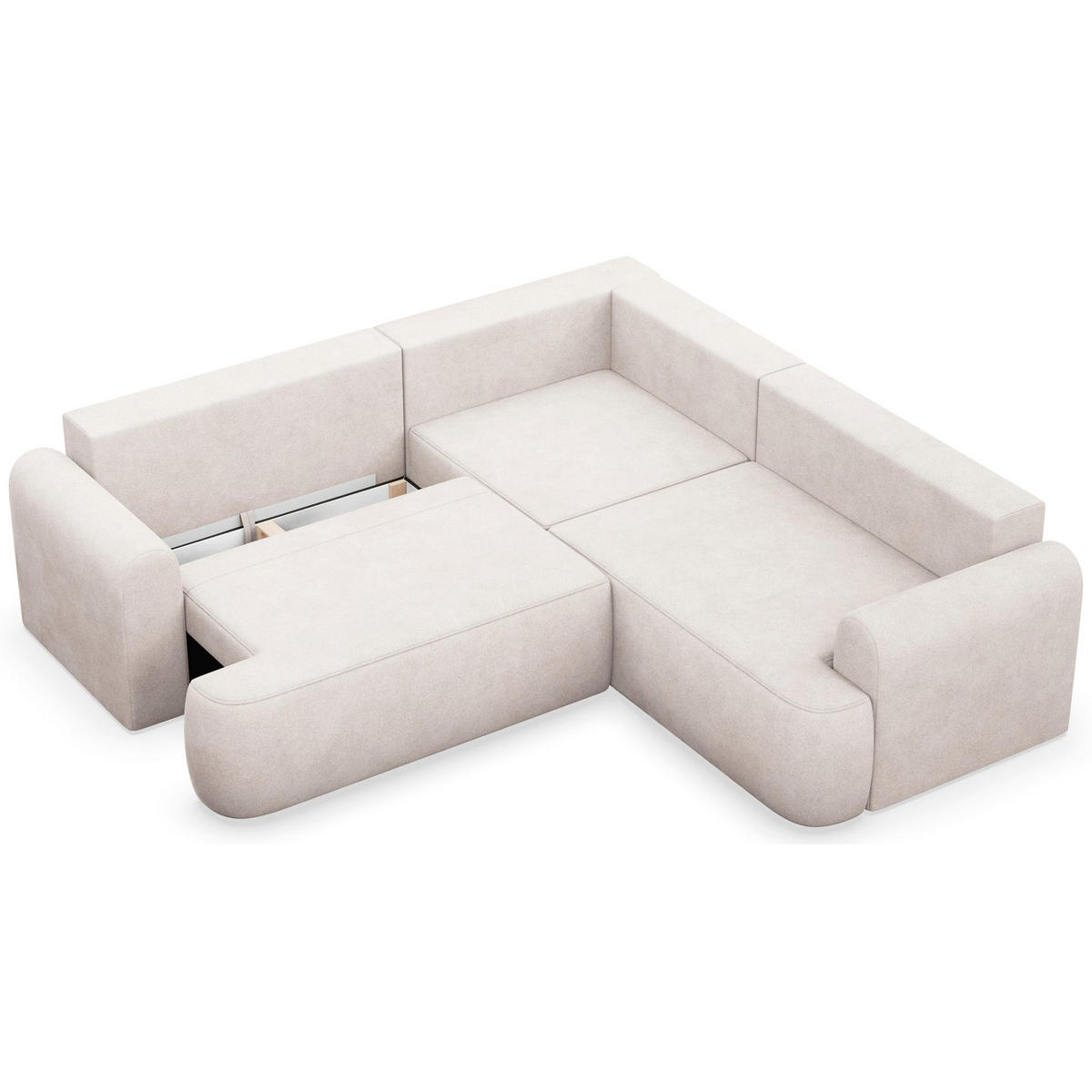 ROHOVÁ POHOVKA Ovo Černá látka univerzální s úložným prostorem - černá/ecru, textil/plast (245/245cm) - Selsey