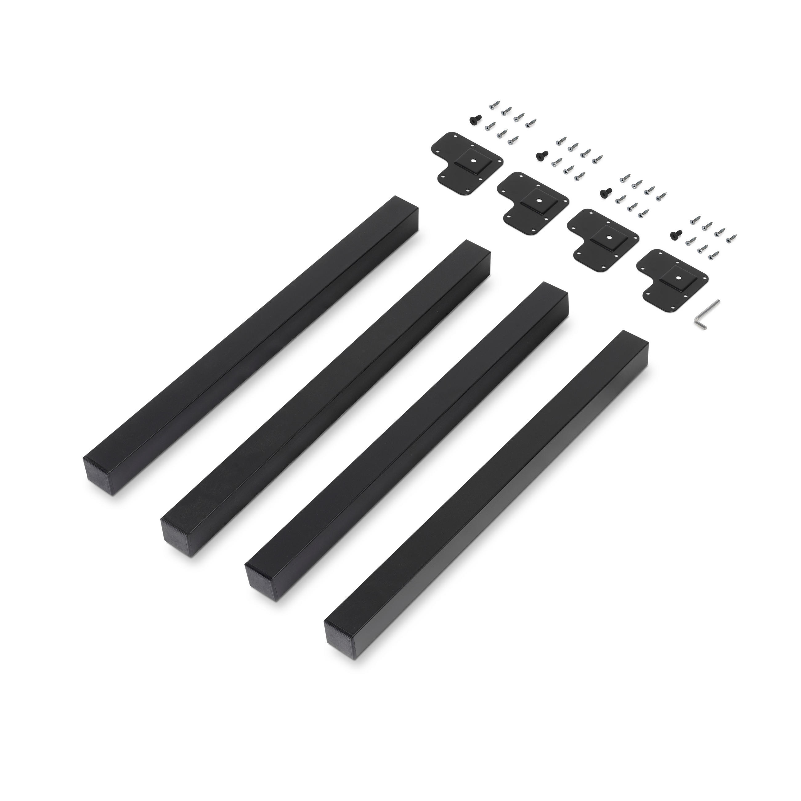 TISCHBEINE Quadratisch, 50x50mm, Stahl, Schwarz lackiert 4er-set - Schwarz, Metall (11.5/71/11.5cm) - EMUCA